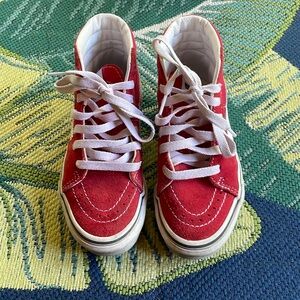 Vans Kids- Sk8-Hi Shoe- Red suede, size 1